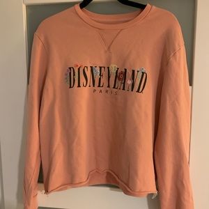 Floral Disneyland Paris Cropped Pink Sweater